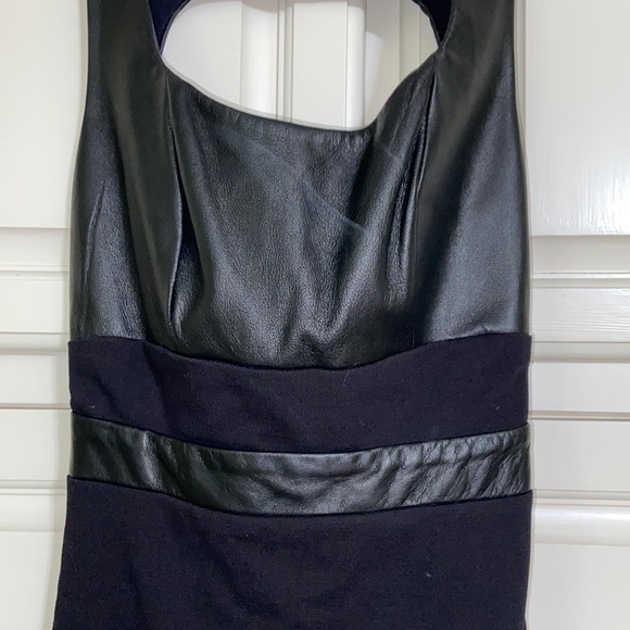 La Pina by David Helmani black dress with leather detail - Picture 3 of 9